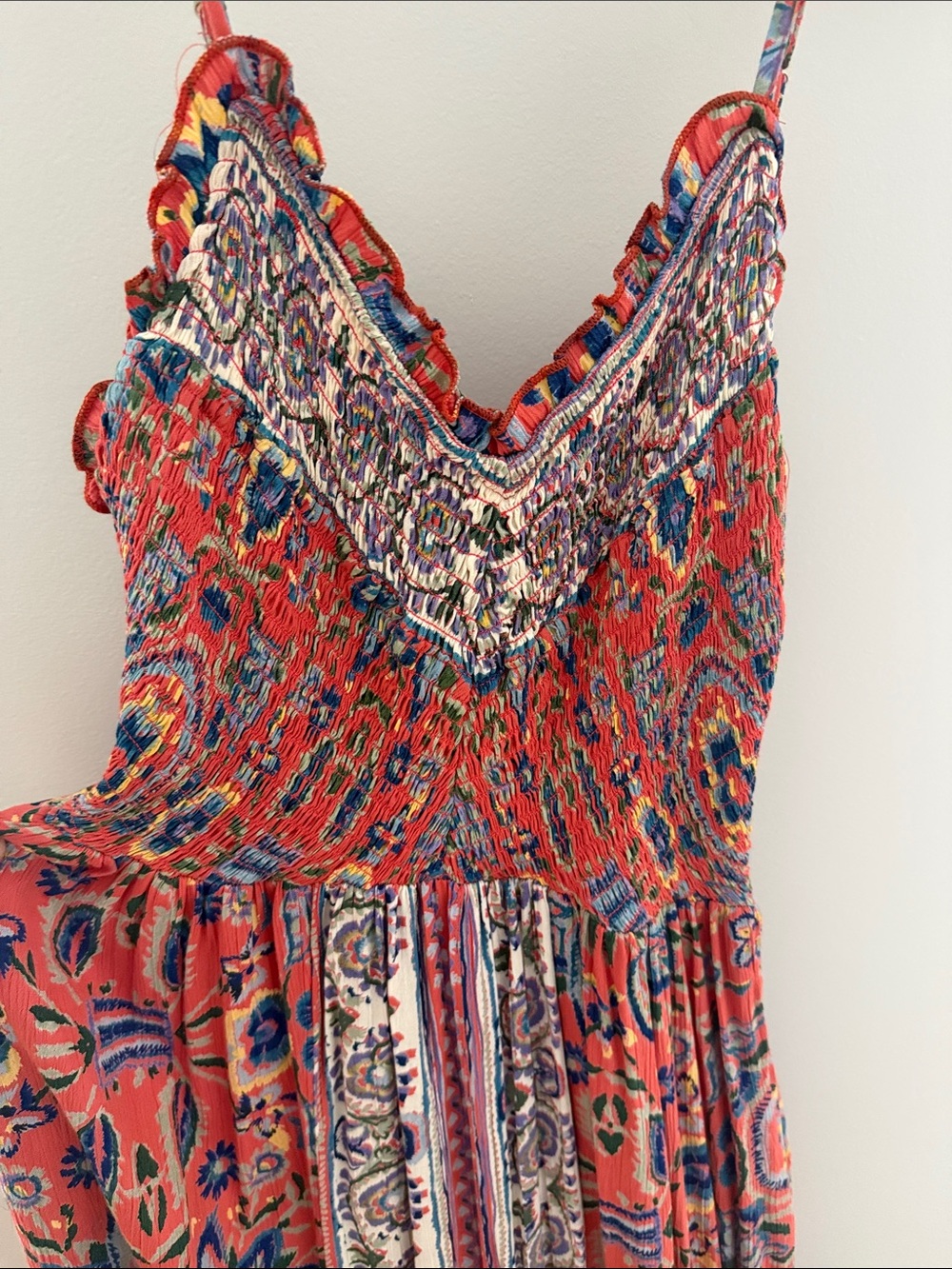 Angie Coral Paisley Spaghetti-Strap Maxi Dress - Picture 2 of 2